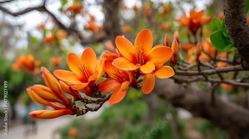 Ultra-Realistic Close-Up of Flower on Tree Branch