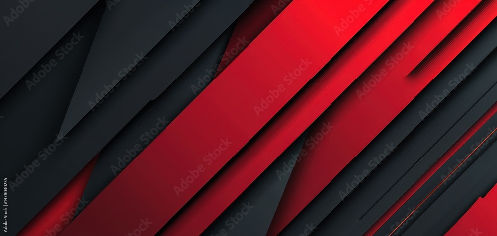 Obraz premium Abstract design with diagonal red and black lines.