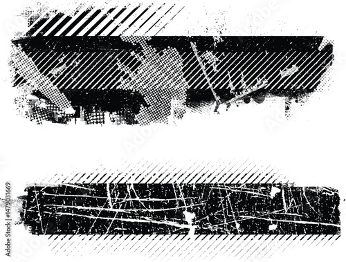 Grunge textured banner with rough edges. Speckled texture. Overlay grunge texture . Simply place texture over any object to create grunge effect . Banner with scratched surface for your design. 