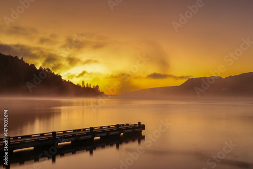 sunrise over the lake