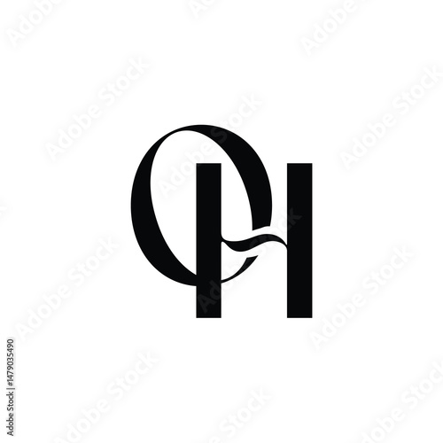 OH monogram logo design letter text name symbol monochrome logotype alphabet character simple logo