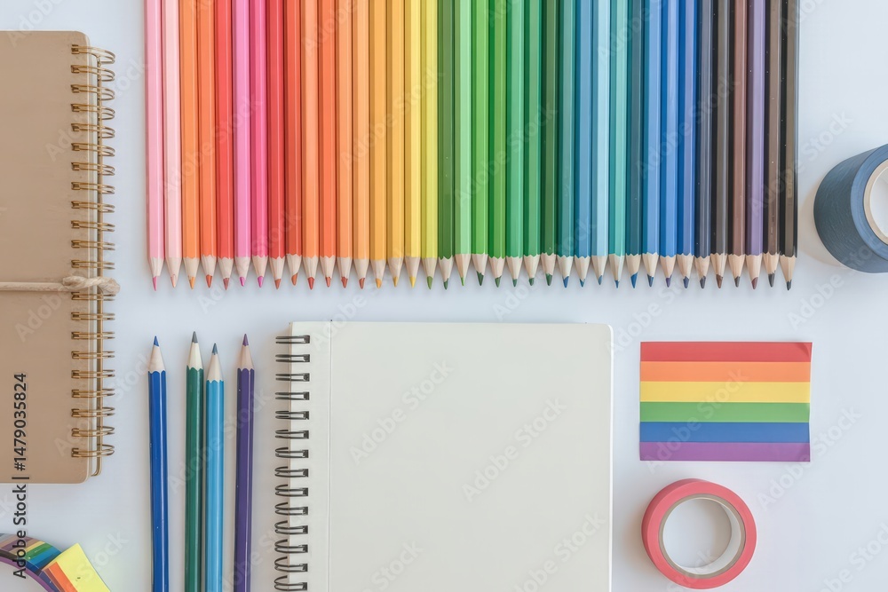 Fototapeta premium Colorful Design Tools for Pride Month