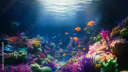 Wallpaper Mural Vibrant Coral Reef with Colorful Fish Swimming in Clear Water Torontodigital.ca