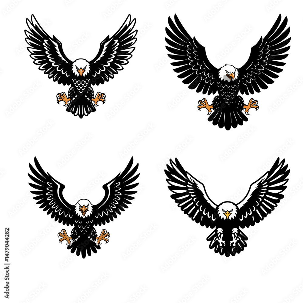 Obraz premium Eagle illustration set vector graphic design