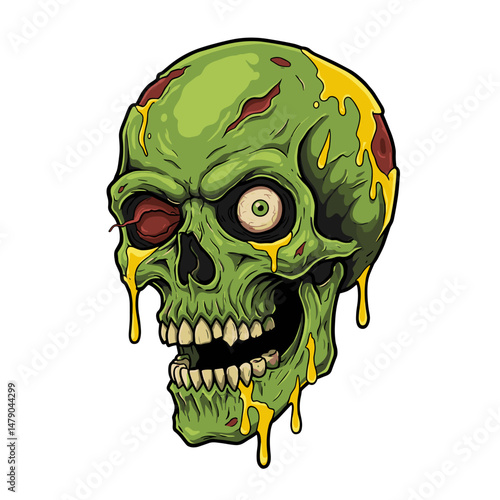 Green skull vector illustration design