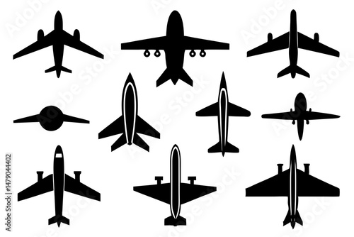 Aircraft icon vector set. airplane illustration sign collection. plane symbol or logo.