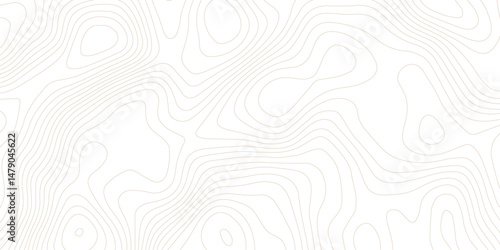 topographic map background, geographic line map with elevation assignments. Modern design with White background with topographic wavy pattern design. paper texture Imitation of a geographical map.