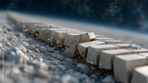 Concrete Path: A close-up p...