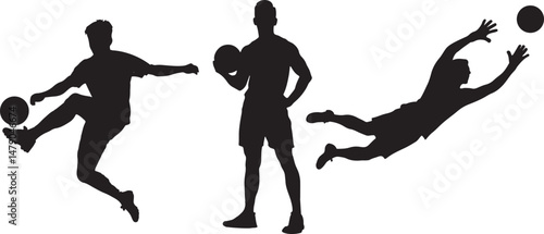 Silhouette of a Boy Playing Football – Energetic Youth Soccer Player in Action