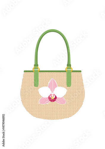 Women's handbag, pink, with strap, knitted with wool, square handle, orchid pattern. bag with a wrist strap, the wristlet offers a hands-free alternative to a clutch for more casual occasions. 