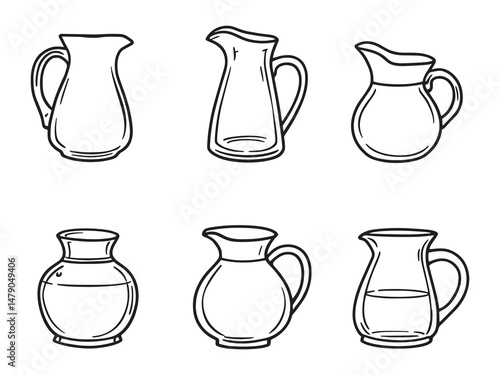 Pitcher Line Art Vector Design