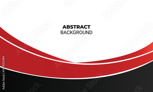 Red and black curved wave with white background