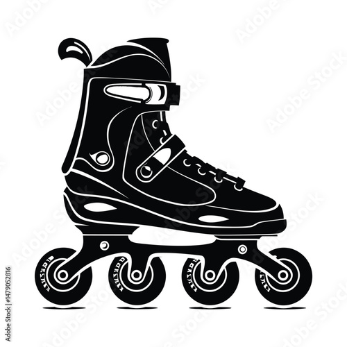 Rollerblades Black Silhouette Vector Graphic
