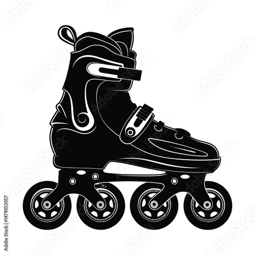 Rollerblades Black Silhouette Vector Graphic