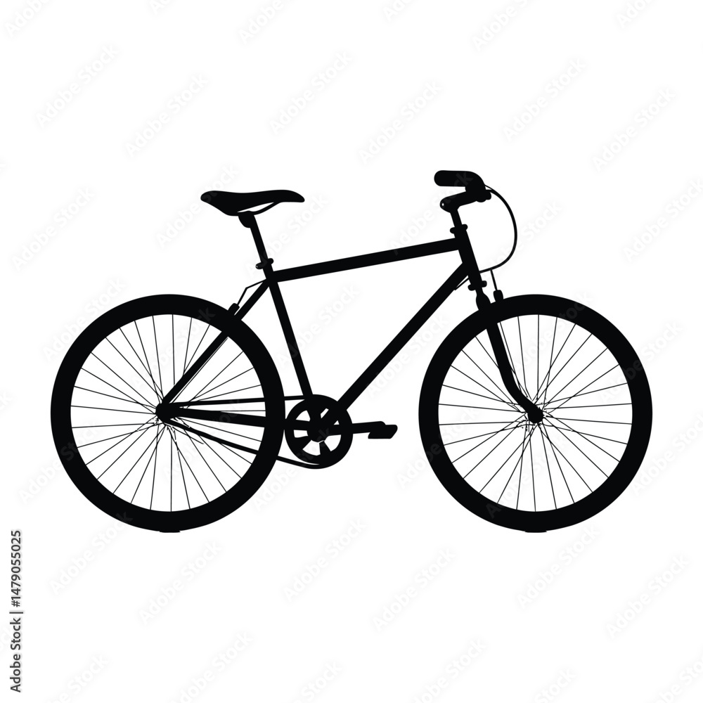 Fototapeta premium Bicycle Silhouette Clipart on White Background
