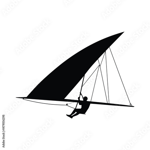 Hang Glider Silhouette Clipart
