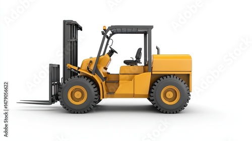 Rough terrain forklift isolated on white
