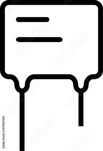 Capacitor icon in line style