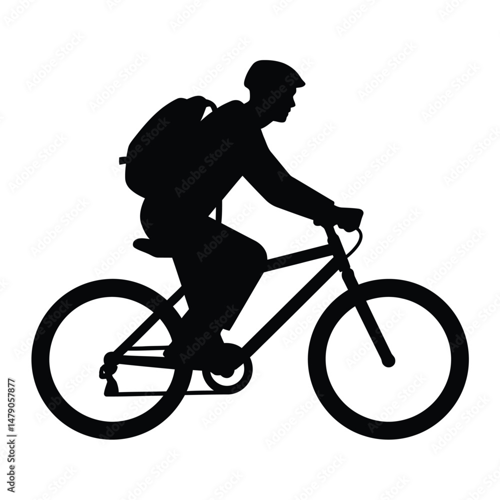 Obraz premium Bicycle with Rider Silhouette Clipart