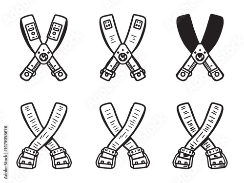 Ratchet Strap Line Art Icons