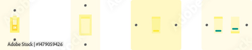 Set of light switch icons. Light switch icon in flat style