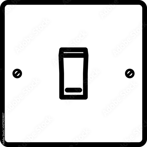 Light switch on the wall. Light switch icon in line style