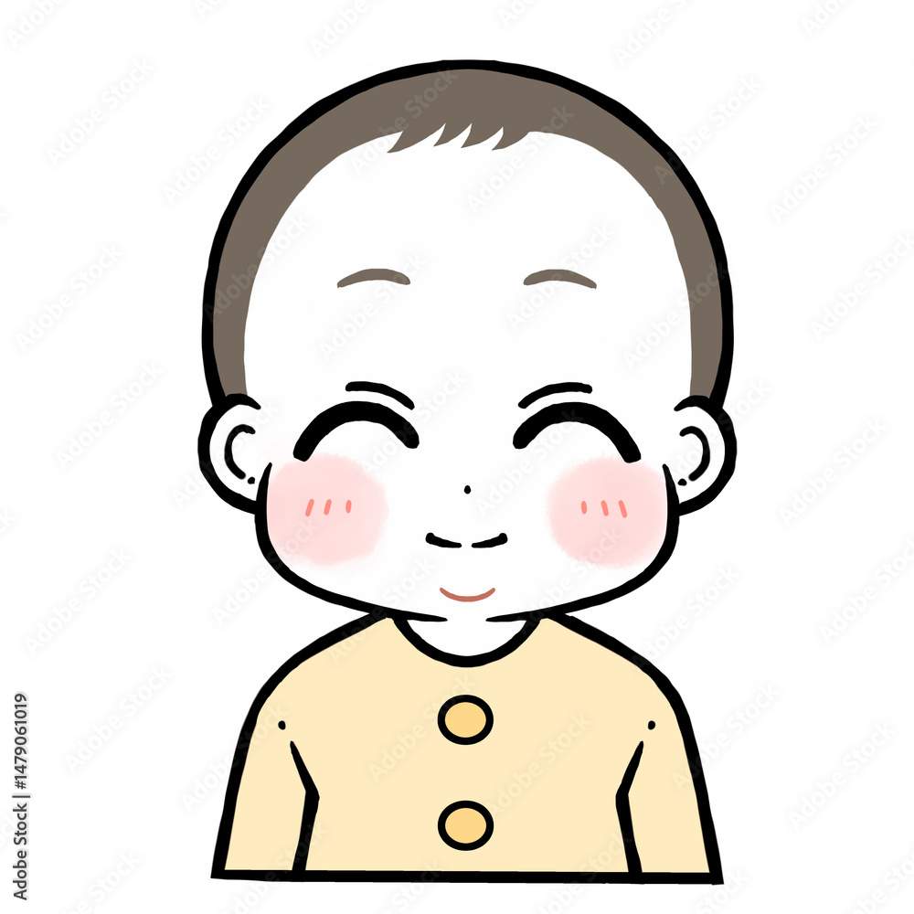 笑顔で微笑む赤ちゃんのイラスト 笑顔で微笑む赤ちゃんのイラスト