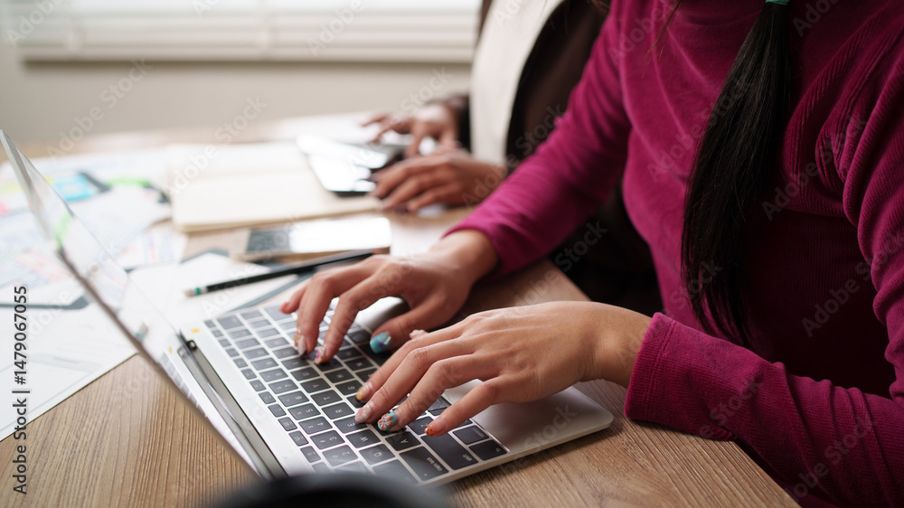 UI UX Designer Asian Women Typing Laptop Keyboard for Website App Development Digital Design Project Collaboration UI UX Designer Asian Women Typing Laptop Keyboard for Website App Development Digital Design Project Collaboration