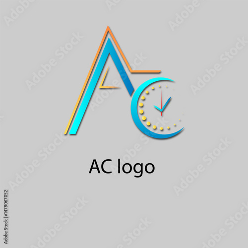  AC minimalist logo clock style , letter logo