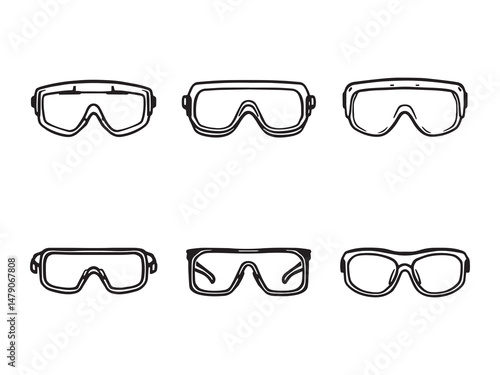 Safety Glasses Outline Vector Icons