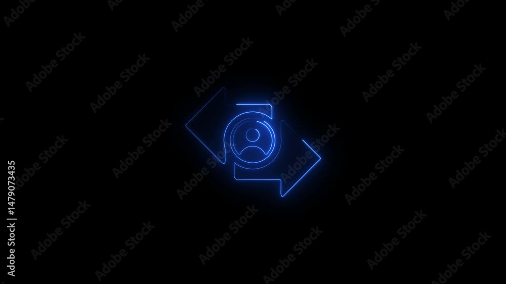 Glowing neon decision making icon.HD motion graphic video animation with neon effects.isolated on a black background. Glowing neon decision making icon.HD motion graphic video animation with neon effects.isolated on a black background.