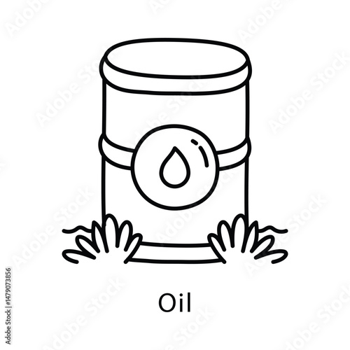 Oil Vector Outline Style Icon. Eps 10 file