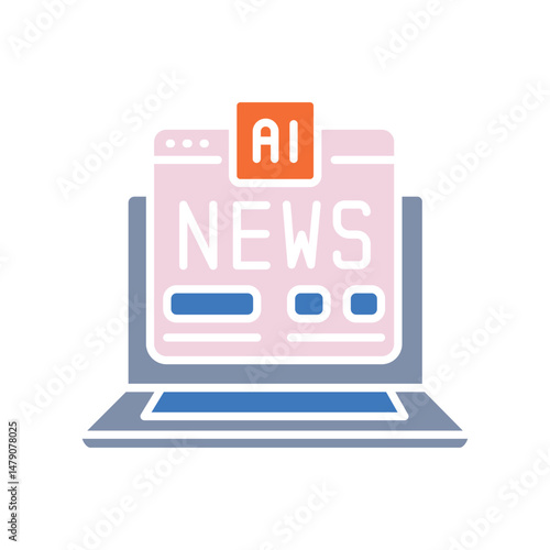 generation news articles color flat icon for digital and print projects.