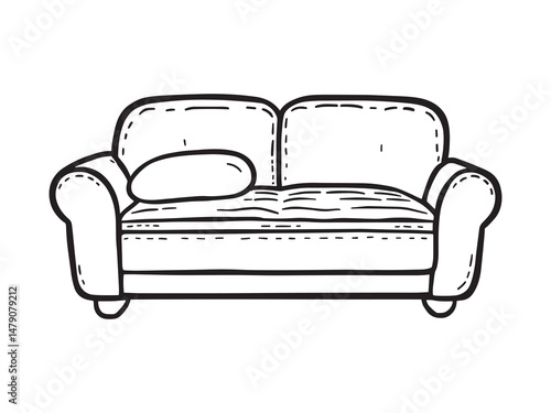 Sleeper Sofa Outline Vector Set