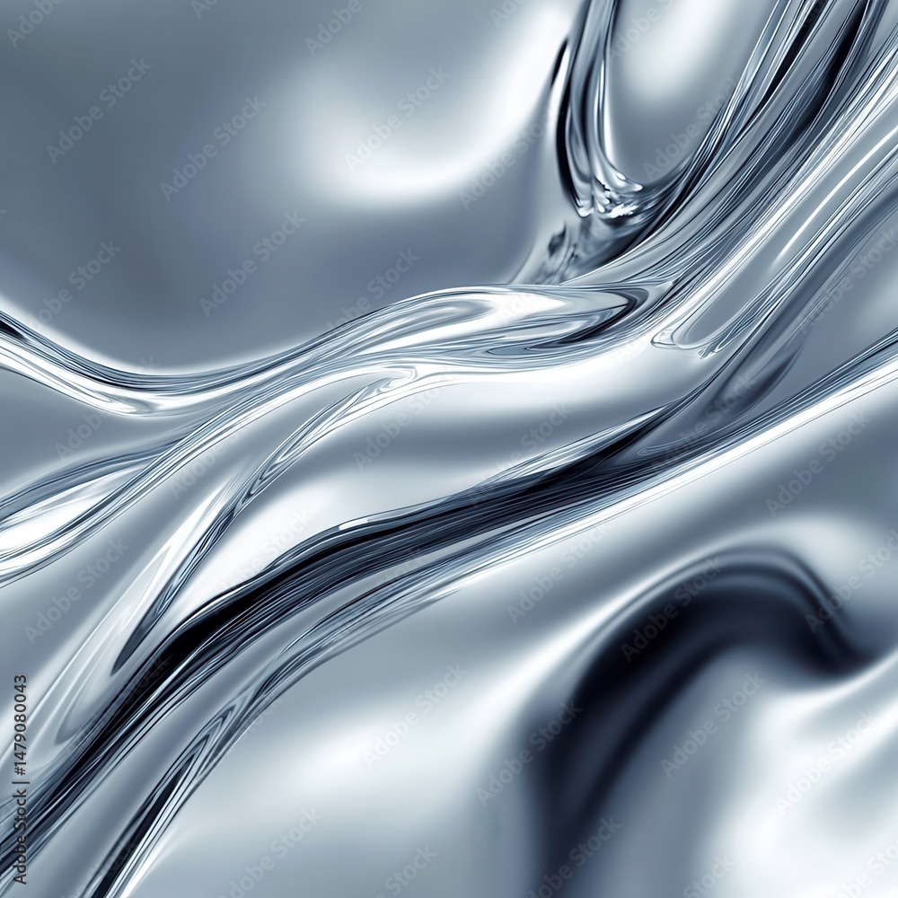 Obraz premium Abstract Silver Liquid Wave Background.