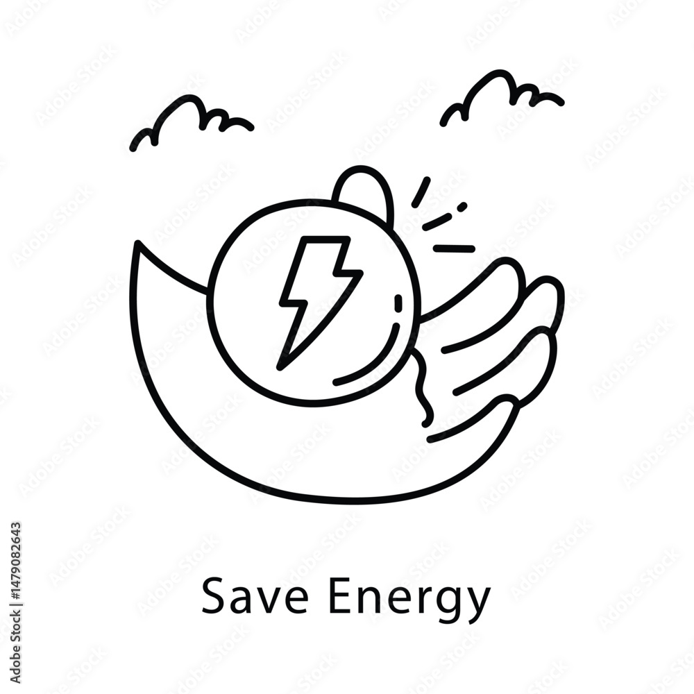 Save Energy Vector Outline Style Icon. Eps 10 file Save Energy Vector Outline Style Icon. Eps 10 file