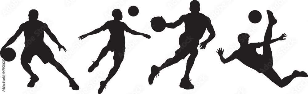 Silhouette of a Boy Playing Football – Energetic Youth Soccer Player in Action Silhouette of a Boy Playing Football – Energetic Youth Soccer Player in Action