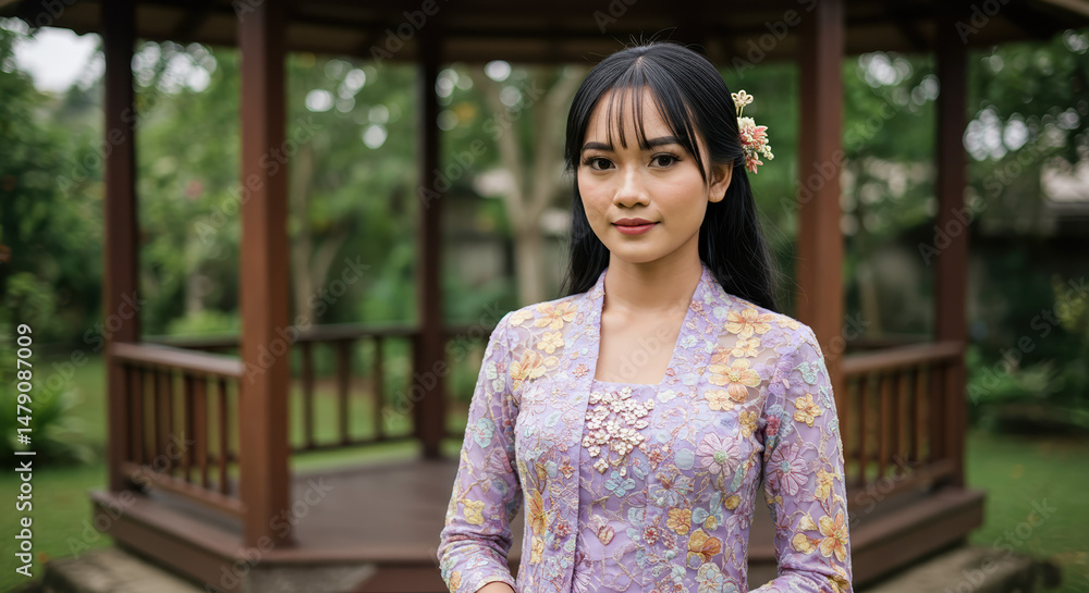 Woman in traditional clothing gazebo Woman in traditional clothing gazebo