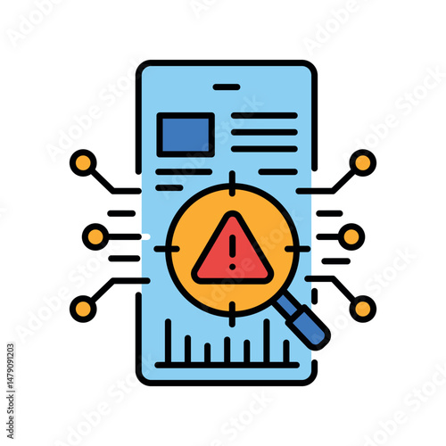 bias detection news content color line icon for digital and print projects.