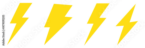 Lightning icon set. electric icon vector. power icon. energy sign
