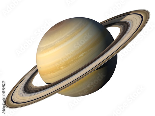 Stunning 3d rendered illustration of planet saturn featuring its distinctive ring system isolated on black