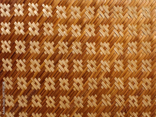 Wallpaper Mural bamboo weave pattern. Woven bamboo wall Thai style pattern nature texture background. Basketry bamboo mat seamless pattern. top view. of Thailand. Torontodigital.ca