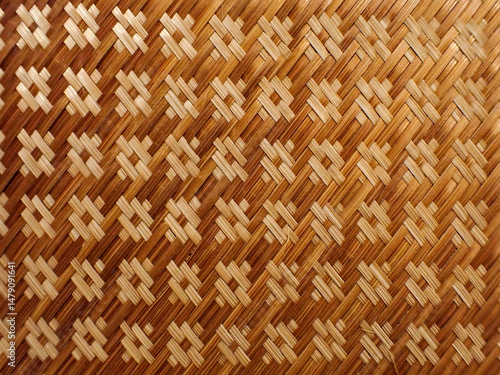 Wallpaper Mural bamboo weave pattern. Woven bamboo wall Thai style pattern nature texture background. Basketry bamboo mat seamless pattern. top view. of Thailand. Torontodigital.ca