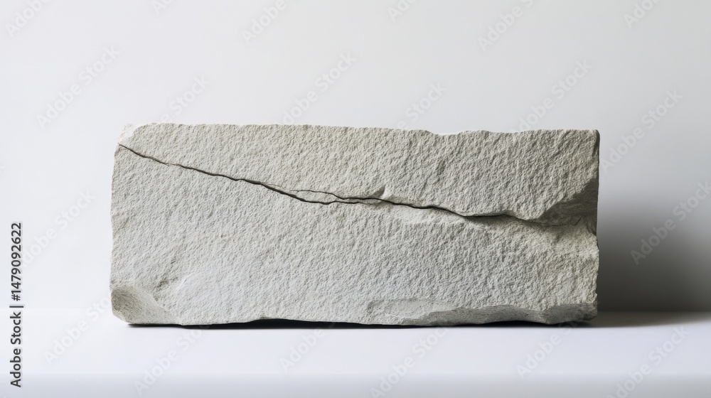 Fototapeta premium Rough, light gray stone block
