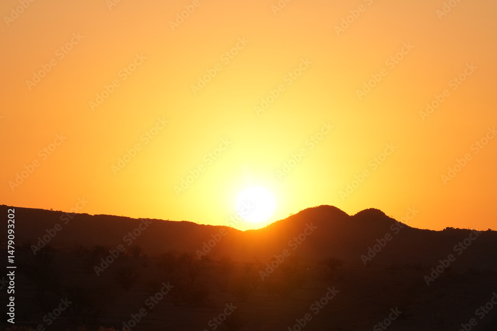 Obraz premium Sonnenaufgang am Rande der Namibwüste