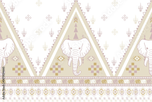 popular elephant pattern in asian style this elephant graphic is fashionable in thailand india and south east asia and this elephant and baby elephant can be for textile industry and any package 
