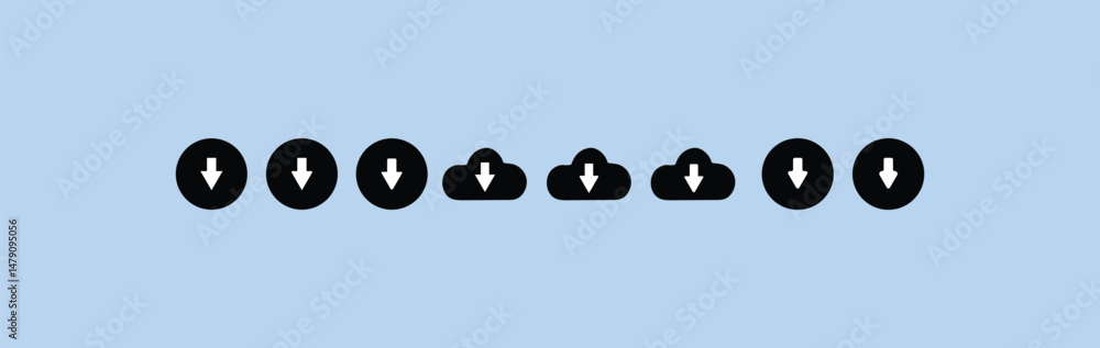 Download line icon set. Download Button Set Vector Download line icon set. Download Button Set Vector