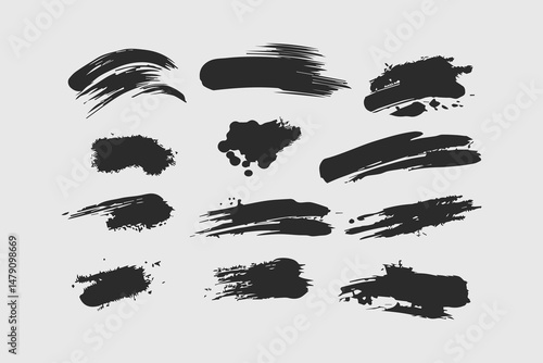Bold brush strokes create dynamic textures, ideal for artistic backgrounds or designs