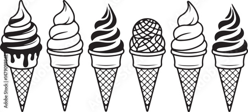 Classic Ice Cream Cone Silhouette Design

Double Scoop Ice Cream Vector Art

Ice Cream Sundae with Cherry Silhouette

Popsicle and Ice Cream Bar Vector Scene

Cute Ice Cream Character Silhouette