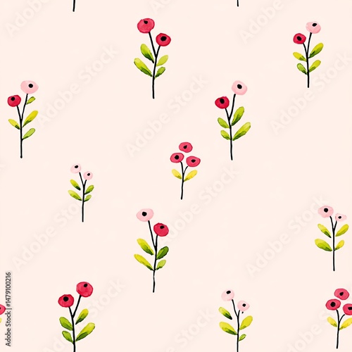 Wallpaper Mural Delightful Daisy And Dotted Bloom Pattern ACharming Seamless Floral Design Torontodigital.ca